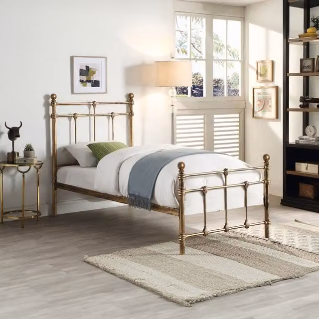 SlumberWorx Classic Metal Bed Frame in Black, White or Gold