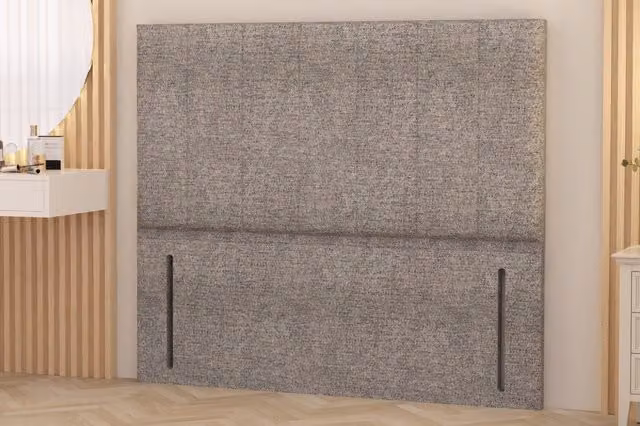 Somnior Austin King Size Upholstered Divan Headboard in Grey Tweed Fabric