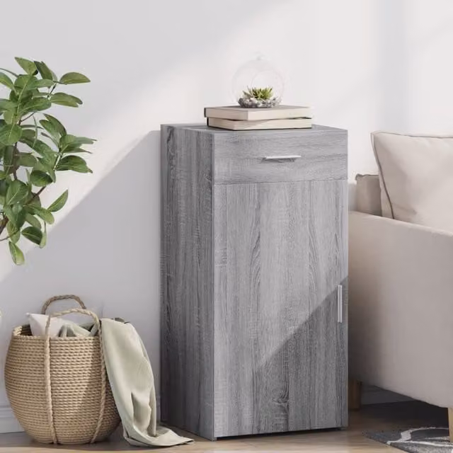 Berkfield Home Grey Sonoma Sideboard in Engineered Wood, W/D/H: 45 x 42.5 x 93 cm