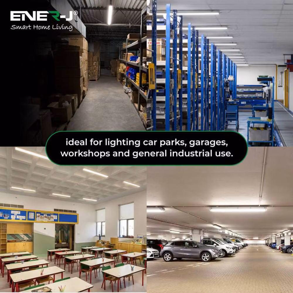 ENER-J Pack of 2 White LED Waterproof IP65 Wall Bar Lights, 40W, Cool White – 2