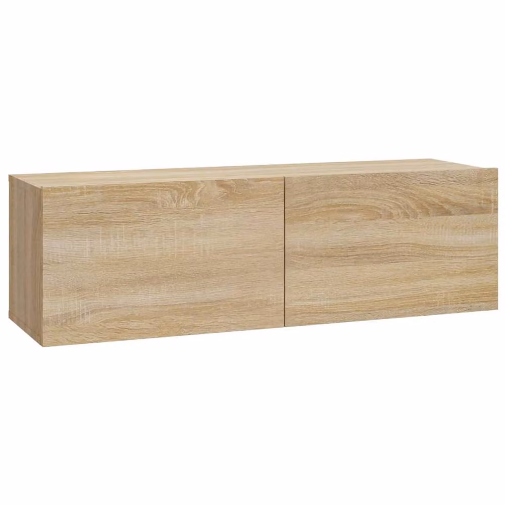 Berkfield Home Set of 2 Wall Mounted TV Cabinets in Sonoma Oak, Beige, W/D/H: 100 x 30 x 30 cm – 4