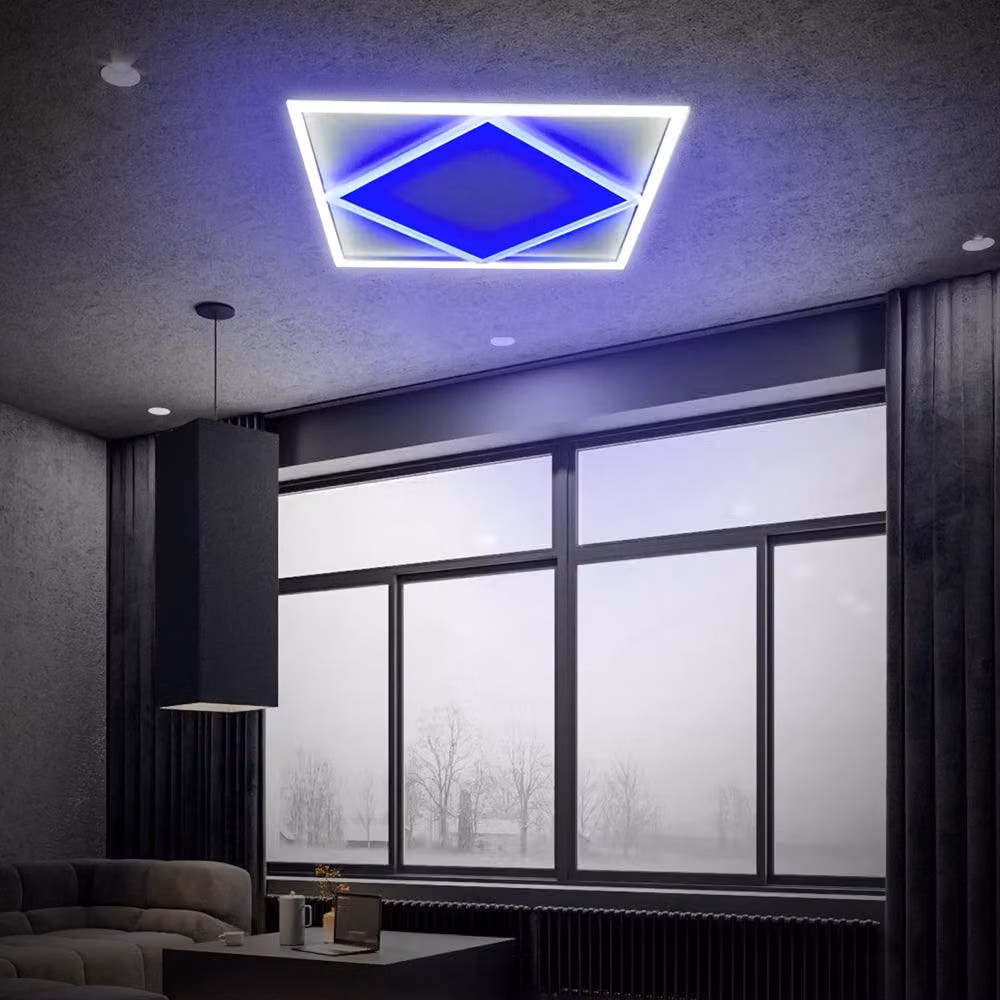 ENER-J Pack of 6 Double Square LED Recessed Lights, White, W/D/H: 59.5 x 59.5 x 59.5 cm – 3