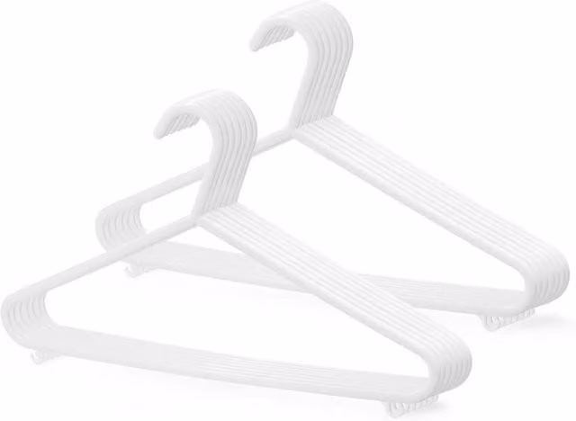 Keplin Space Saving Plastic Coat Hangers, White, 25 Pack – 1