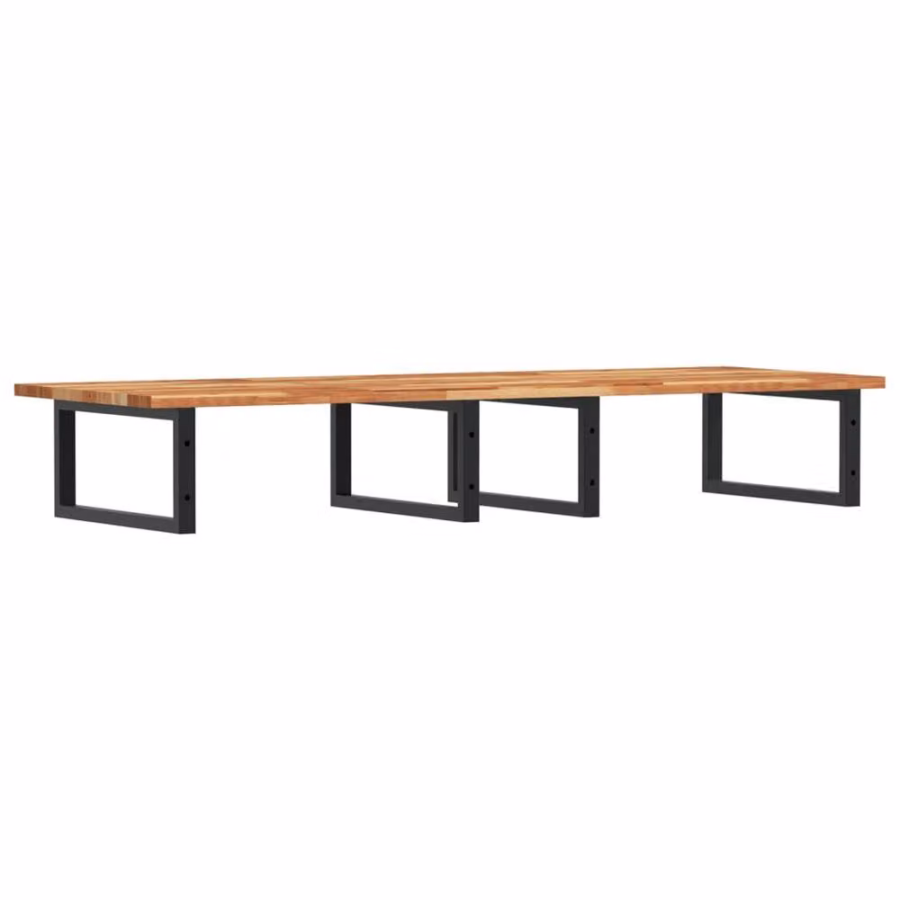 Berkfield Home Wall Mounted Basin Shelf in Brown Acacia Wood and Steel