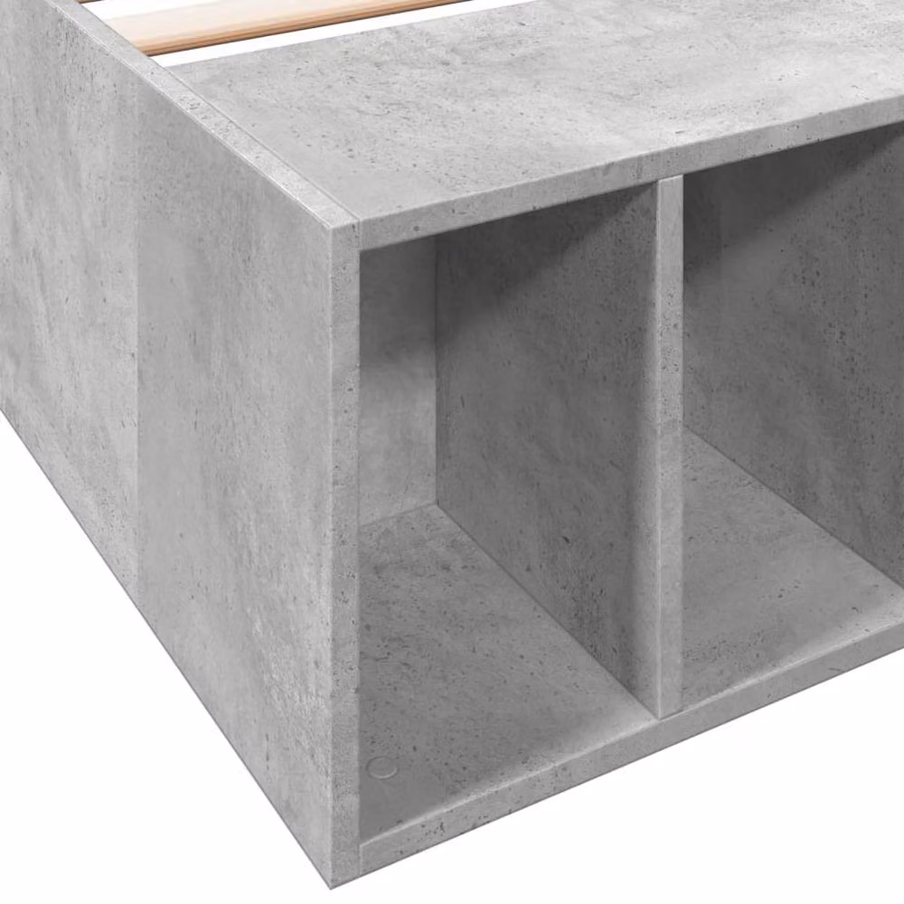 Berkfield Home Modern Bed Frame in Concrete Grey with Side Compartments, W/D/H: 100 x 200 cm – 3