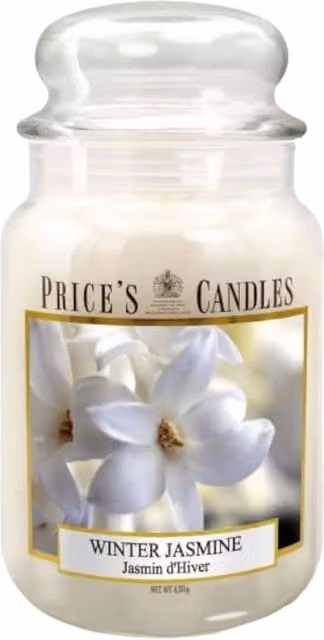 Price's Candles Winter Jasmine Scented Jar Candle, Large, White