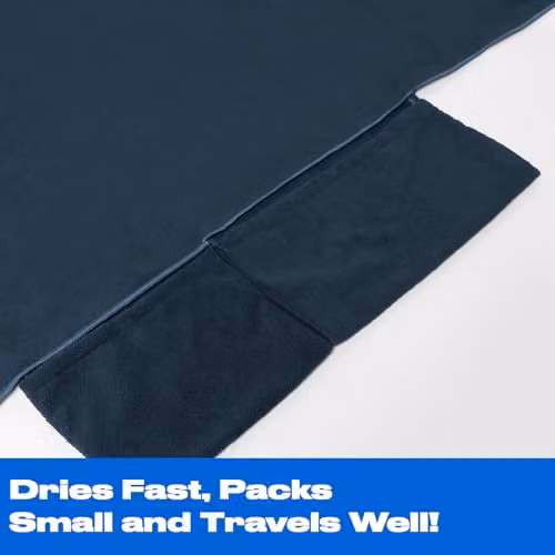 OHS Microfibre Quick Dry Absorbent Beach Towel for Adults, Blue, W/H: 75 x 215 cm – 5