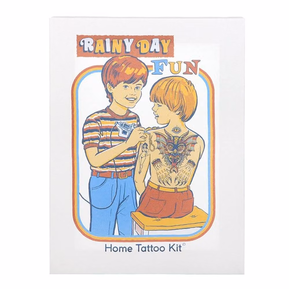 Uniqueful Rainy Day Fun Canvas Plaque by Steven Rhodes, Multicolour, W: 19 cm, H: 25 cm – 3