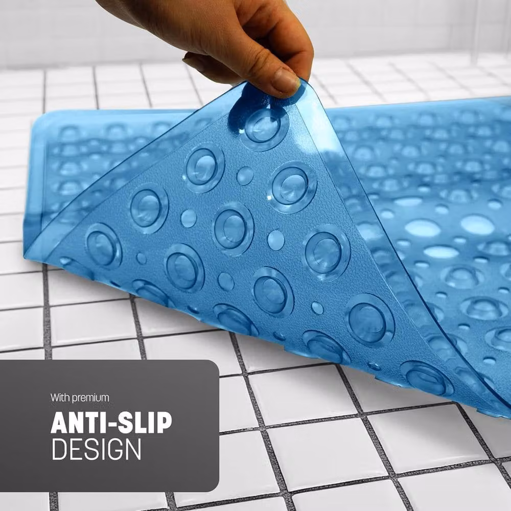 Keplin Non-Slip Antibacterial and Mould-Resistant Shower Mat, Blue, W/D/H: 54 x 54 x 1 cm – 5