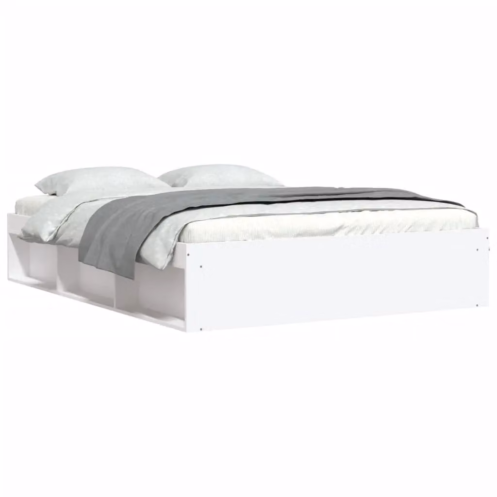 Berkfield Home Modern White Bed Frame with Side Compartments, W/D/H: 150 x 200 cm – 2