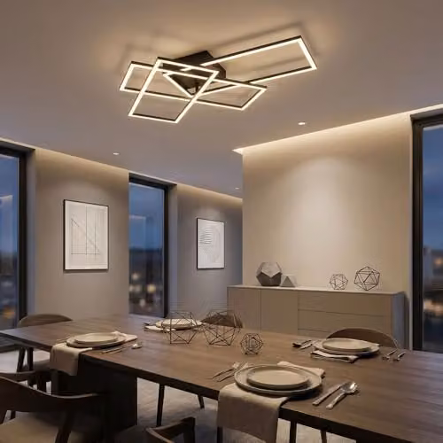 Globo Lighting Netlighting Black LED Ceiling Light with Remote Control, Timer and Dimmable CCT Function – 3