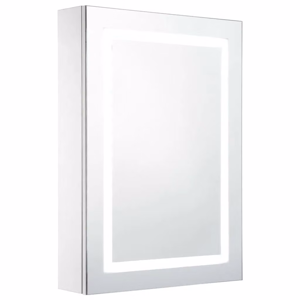 Berkfield Home LED Bathroom Mirror Cabinet in White, W/D/H: 50 x 13 x 70 cm – 2