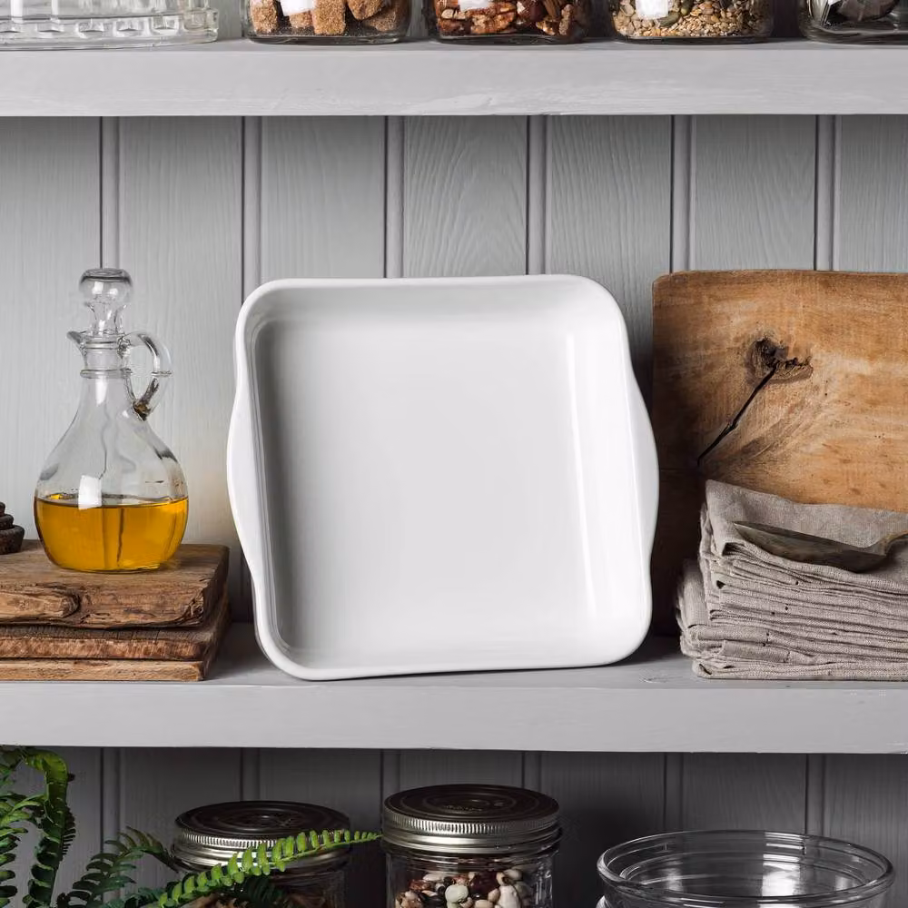 WM Bartleet & Sons White Porcelain Square Roasting and Baking Dish, 23 cm – 2