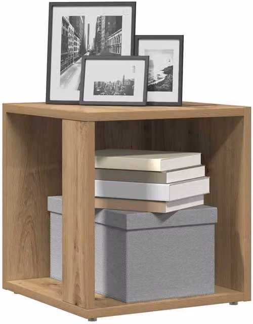 Berkfield Home Artisan Oak Side Table in Brown, W/D/H: 33 x 33 x 34 cm