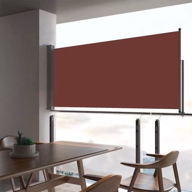 Berkfield Home Patio Retractable Side Awning in Brown, W/D/H: 300 x 60 x 60 cm