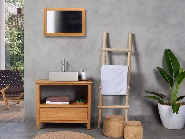 Vente-unique Ketapang Teak Vanity Unit in Light Oak – 1