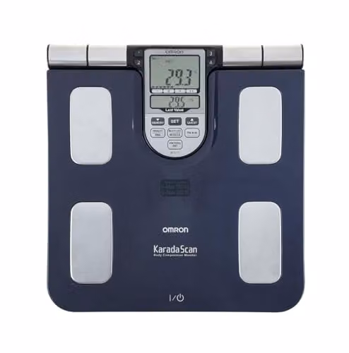 Omron BF511 Blue Personal Body Composition Monitor with 8-Sensor Digital Display for Measuring Body Fat, BMI, Muscle Mass, Visceral Fat and BMR – 2