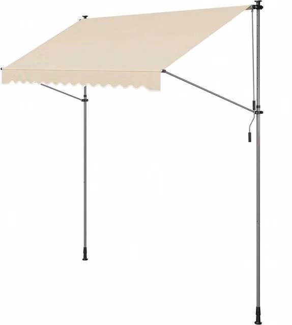 SONGMICS Manual Retractable Awning in Grey with UPF 50 Protection