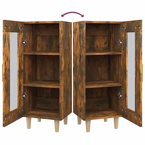vidaXL Smoked Oak Sideboard in Brown, W/D/H: 34.5 x 34.0 x 90.0 cm – 4