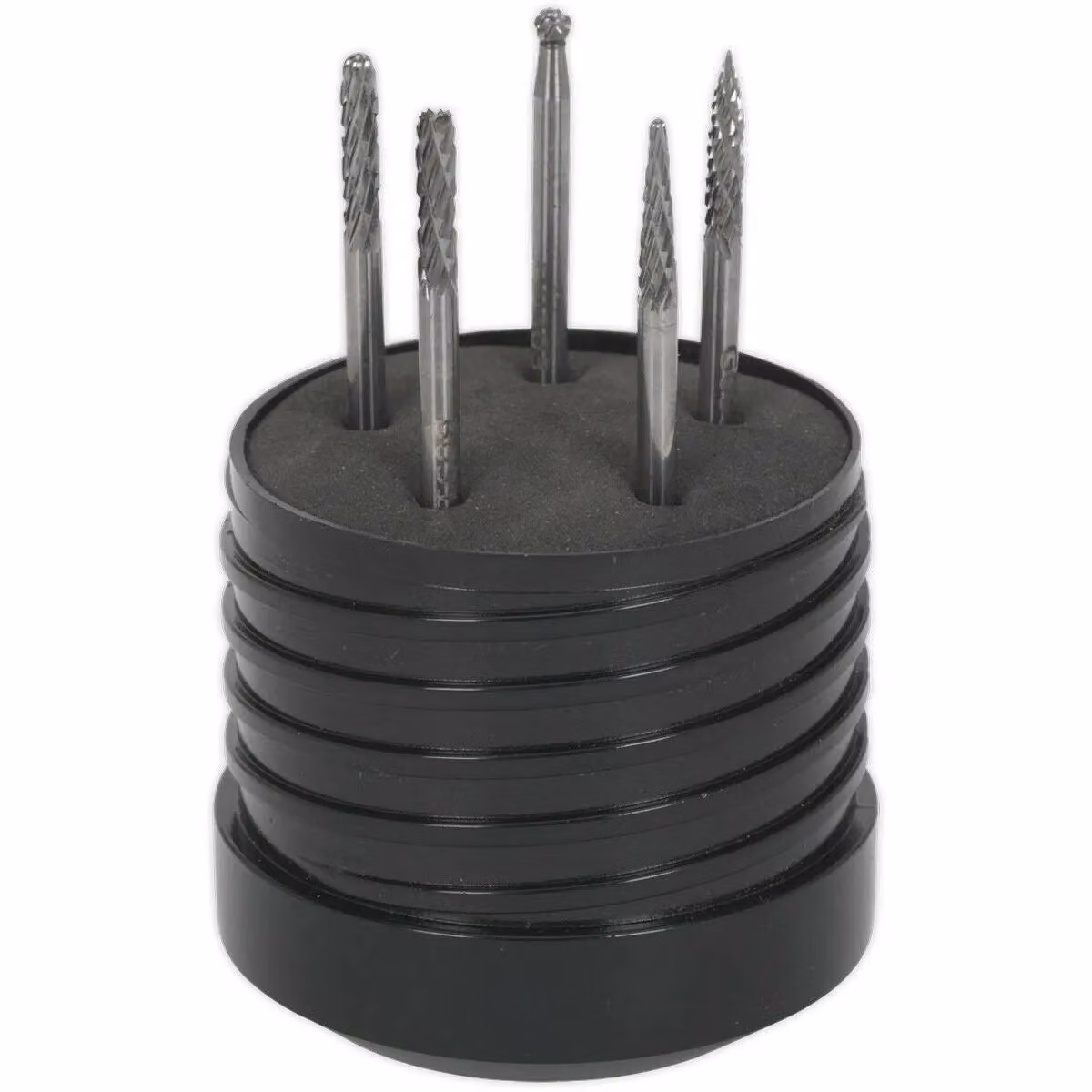 Loops 5 Pack 3mm Micro Tungsten Carbide Burr Bits Set for Rotary Metal Cutting in Silver and Multicolour – 2