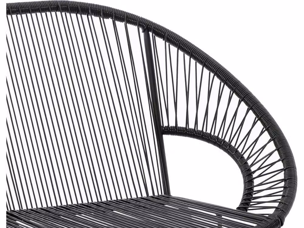MYLIA ALIOS III Woven Resin Garden Bench in Black – 3