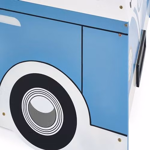 Julian Bowen Campervan Single Wooden Bed Frame in White and Blue, W/D/H: 90 x 190 cm – 4