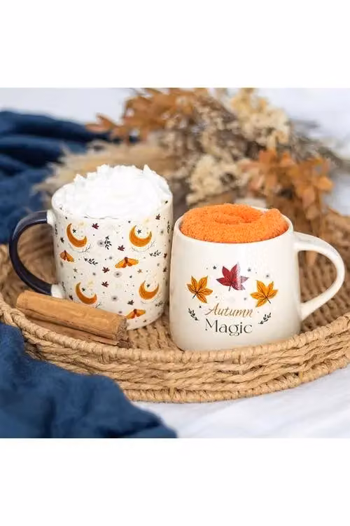 KDMD Autumn Magic Harvest Moon Print Ceramic Mug in White – 3