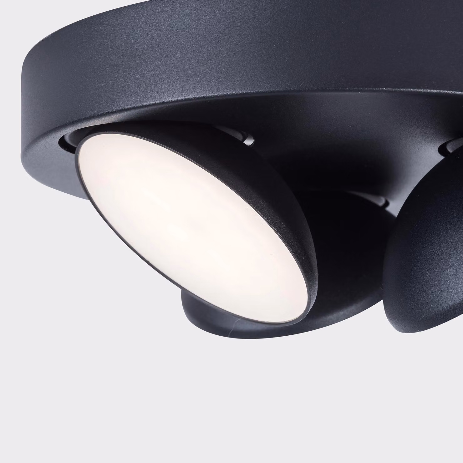 Harper Living 3 Way Round LED Ceiling Spotlight, Dimmable and Adjustable, Warm White 3000K, Black – 3