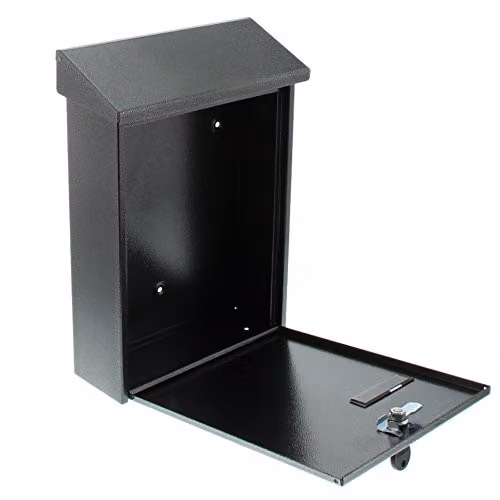 Burg-Wächter Grey Steel Enamel Wall-Mounted Letterbox with Cover – 2