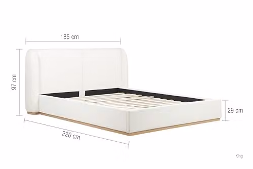 Birlea Eden White Boucle Upholstered King Size Bed Frame – 2