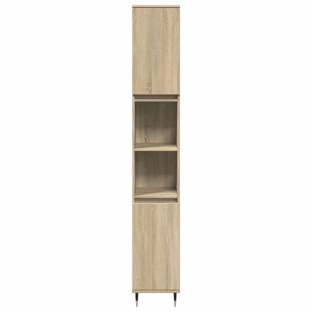 Berkfield Home 3 Piece Industrial Bathroom Furniture Set in Sonoma Oak and Beige – 2