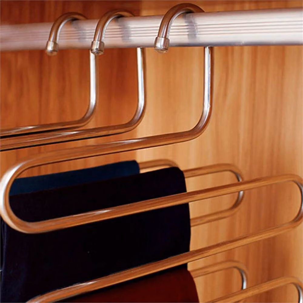 SPETLEK Multi Layer Silver Stainless Steel Space Saving Non Slip Clothes and Trouser Hanger, Width: 50 cm – 3