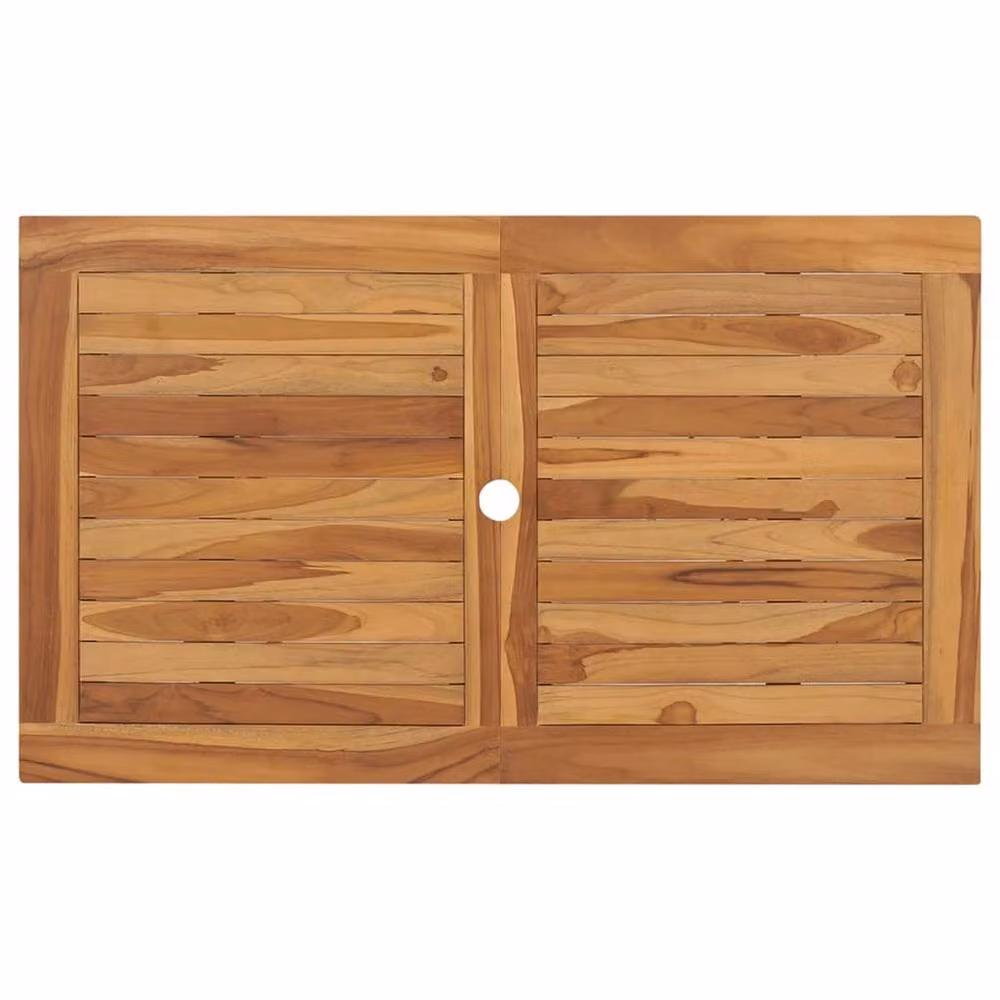 Berkfield Home Beautiful Folding Garden Table in Brown Solid Lacquered Teak Wood, W/D/H: 120 x 70 x 75 cm – 2