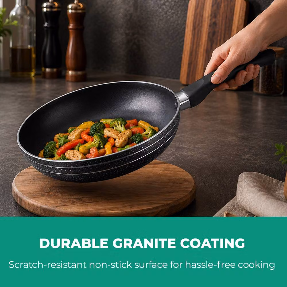Royalford Non-Stick Granite Coating Frying Pan, Black, Diameter: 24 cm – 3