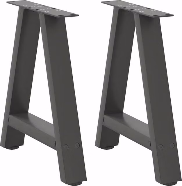 Berkfield Home A-Shaped Steel Coffee Table Legs, 2 Pieces, Anthracite and Black, H: 42-43 cm x W: 38 cm