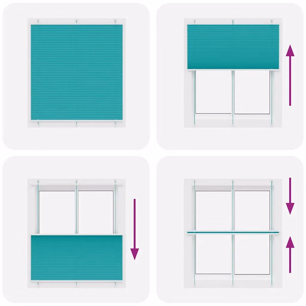 Berkfield Home Single Pleat Petrol Green Semi-Transparent Polyester Blind, W: 114.4 cm, H: 150 cm – 2