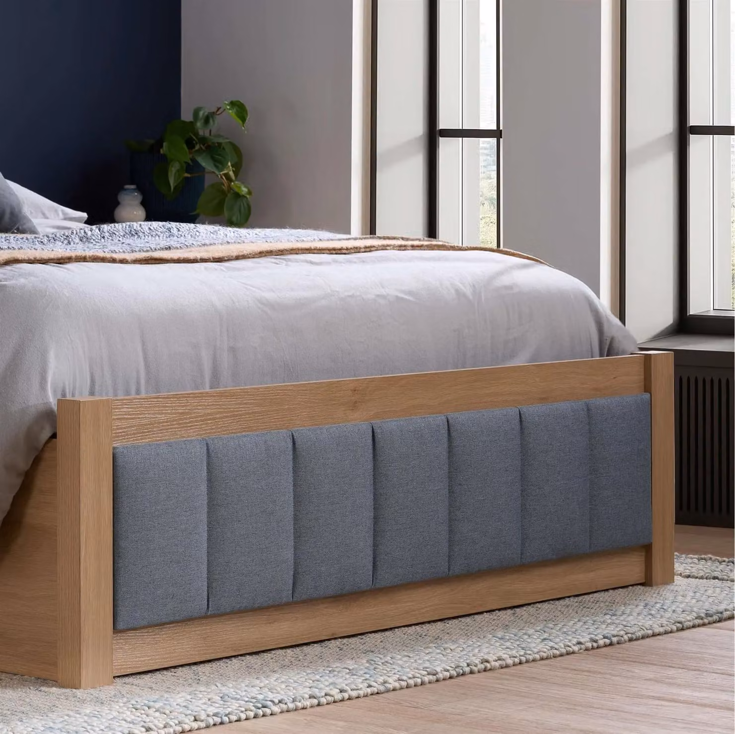 Birlea Belmont Grey and Oak Wooden Ottoman Bed Frame, W/D/H: 140 x 200 x 42 cm – 3