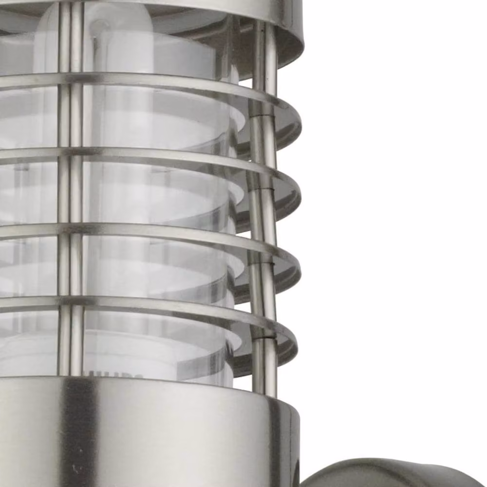 First Choice Lighting Bloom Silver Brushed Stainless Steel Outdoor Wall Motion Sensor LED Fixture – 4