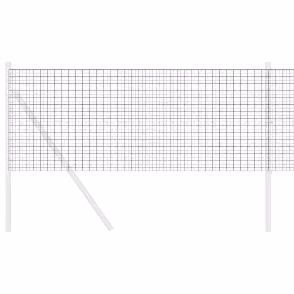 Berkfield Home Grey PVC-Coated Steel Single-Bar Welded Wire Fence – 3