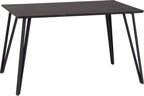 Seconique Marlow Rectangular Dining Table in Black Marble Effect, W: 130 cm, D: 80 cm, H: 75.5 cm