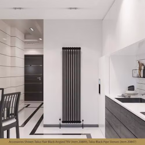 UK Radiators Alpha 2 Column Vertical Radiator in Black, H 180 cm x W 46 cm – 3
