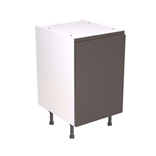 Kitchen Kit Graphite Matt J-Pull Flatpack Base Cabinet with Soft Close Doors W/D/H: 50.0 x 57.0 x 87.0 cm