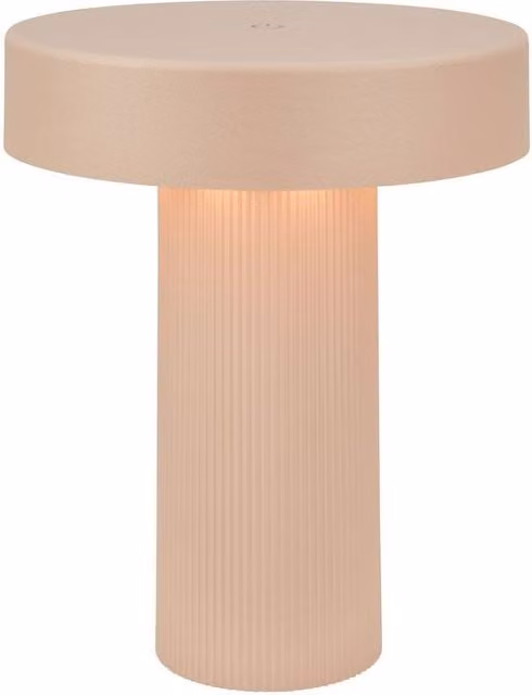 BRILONER Beige Rechargeable Dimmable LED Table Lamp with Touch Control, W/D/H: 16 x 16 x 20 cm