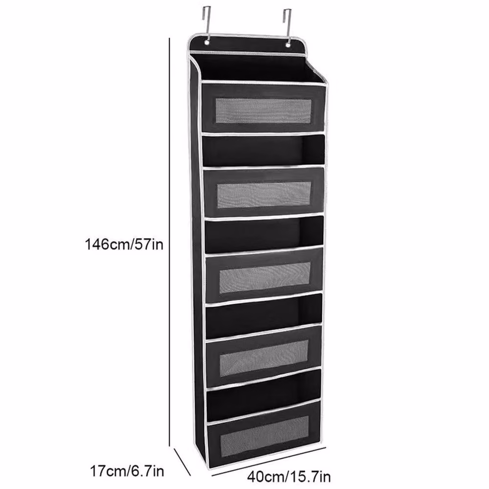 FLAVORA Black 5 Pocket Over Door Storage Organiser, Width: 50 cm – 2