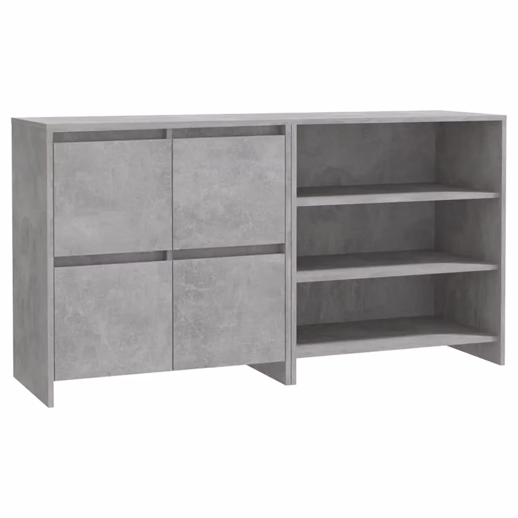 Berkfield Home 2 Piece Modern Sideboard in Concrete Grey Engineered Wood – 2
