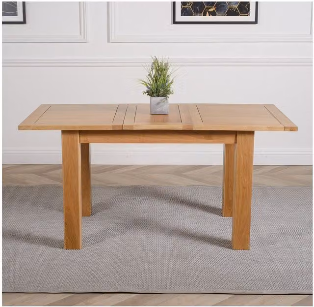 Thats Furniture Hampton Oak Extending Dining Table and 6 Lincoln Chairs, Brown