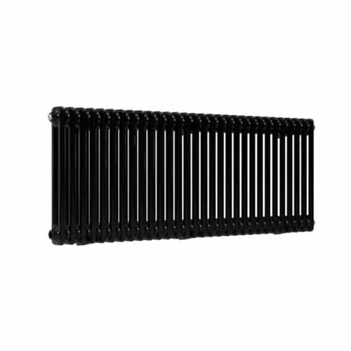 Lux Heat Black Horizontal 2 Column Traditional Steel Radiator, W: 137 cm, H: 50 cm – 1