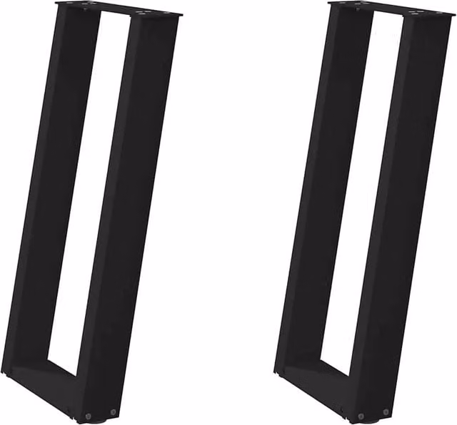 Berkfield Home U-Shaped Console Table Legs, 2 Pieces, Black Steel, W: 28 cm, H: 72-73 cm – 1
