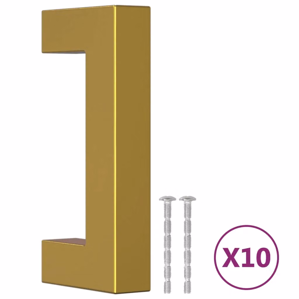 Berkfield Home Gold Stainless Steel Bar Cabinet Handles, 10 Pack, 64 mm – 2