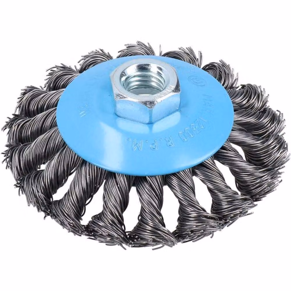 NESTLUNE 2-Piece Blue Twist Knot Wire Brush Wheel for Angle Grinders, 115mm – 2